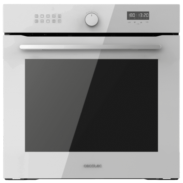 Imagen 2 Horno integrable Cecotec Bolero Hexa AF316000 Glass White de 81L, clase A. Con 11 funciones, Airfryer Master, Pizza Master y limpieza Steam EasyClean.