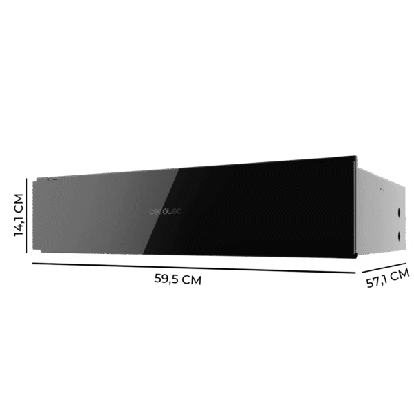 Imagen 3 Calientaplatos integrable Bolero Hexa WD Glass Black de 60 cm. Control mecánico, temperatura ajustable y base antideslizante con elegante acabado en cristal negro.