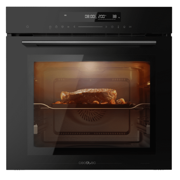 Imagen 3 Horno integrable Cecotec Bolero Hexa SM406000 de 75L, 13 funciones y clase A+. Incluye Steak Master y Pizza Master en acabado cristal negro de 2900 W.