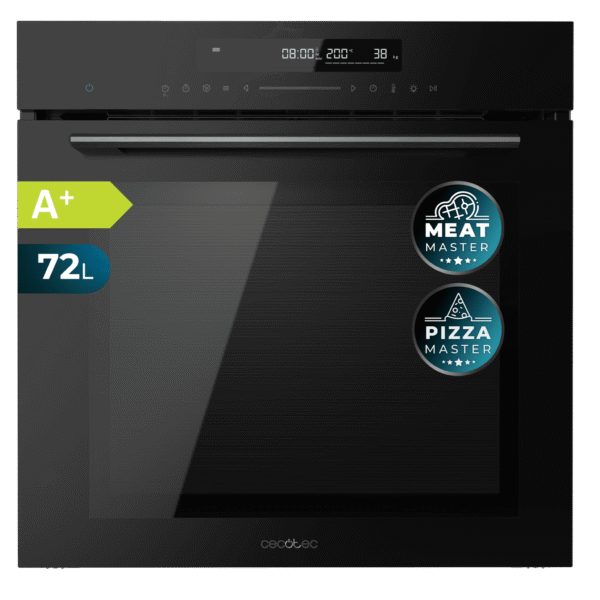 Imagen 4 Horno integrable Cecotec Bolero Hexa SM406000 de 75L, 13 funciones y clase A+. Incluye Steak Master y Pizza Master en acabado cristal negro de 2900 W.