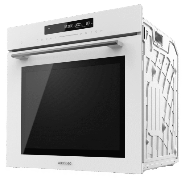 Imagen 6 Horno integrable Cecotec Bolero Hexa SM406000 de 75L, 13 funciones, Pizza Master y Steak Master. Clasificación energética A+ y diseño en cristal blanco.