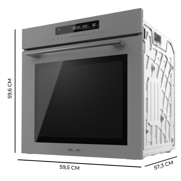 Imagen 5 Horno integrable Cecotec Bolero Hexa SM406000 Glass Grey A+ de 75 L. Con 13 funciones, Steak Master y Pizza Master. Potencia de 2900 W y eficiencia energética.