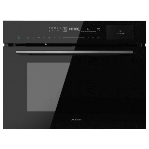 Imagen 2 Horno integrable microondas Cecotec Bolero Hexa MWS704500 de 50L. Con 20 funciones, Full Steam, 2880W y limpieza Steam EasyClean. Diseño elegante en cristal negro.
