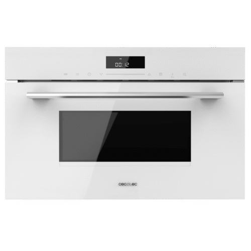 Imagen 2 Microondas integrable Bolero Hexa MW703800 Glass White de 34L con grill, defrost y menús automáticos. Diseño elegante en cristal blanco para tu cocina moderna.