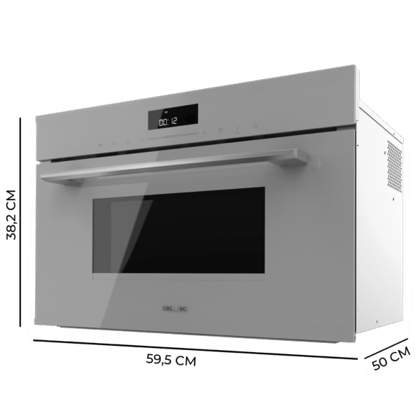 2840-Imagen-3 Imagen 3 Microondas integrable Cecotec Bolero Hexa MW703800 Glass Grey de 34L con grill, función Defrost y menús automáticos. Diseño elegante y sofisticado en cristal gris.