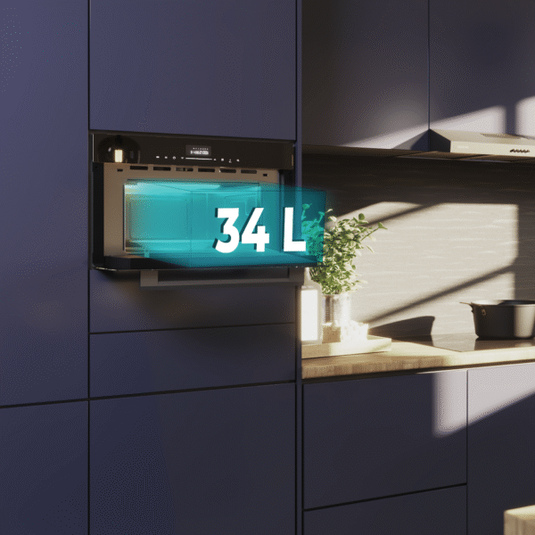 Imagen 7 Horno microondas integrable Bolero Hexa MWO703800 Line de 34L con grill, convección y menús automáticos. Cocina versátil y diseño elegante para tu hogar.