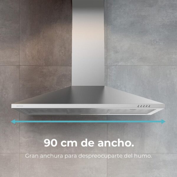 Imagen 5 Campana extractora piramidal Bolero Flux PM 903500 Inox B de 90 cm. Potencia de 65W, succión de 350 m3/h y eficiencia energética clase B para un aire limpio.