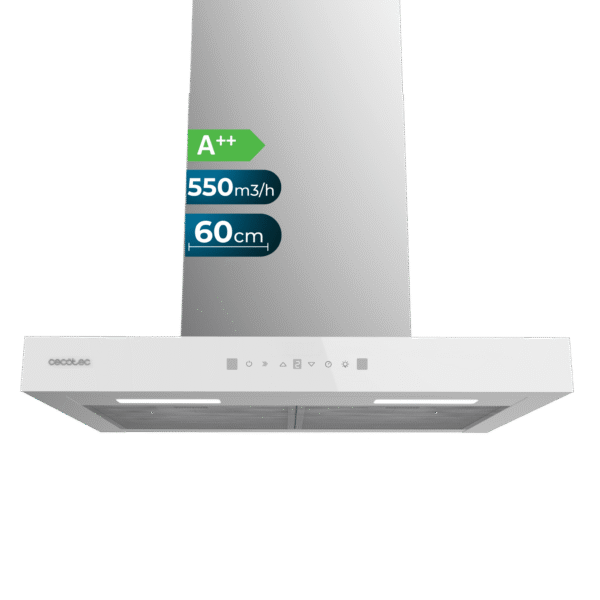 2845 Campana extractora convencional Cecotec Bolero Flux CM 602200 White B de 60 cm en color blanco