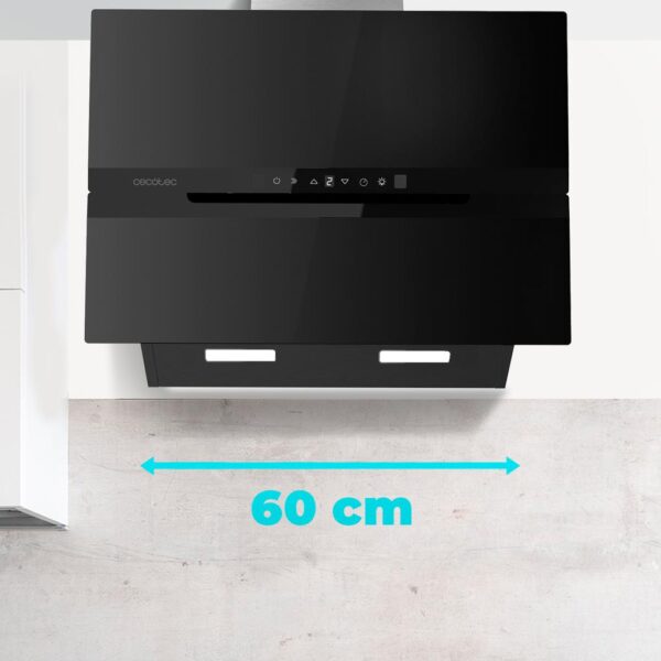 Imagen 5 Campana decorativa Bolero Flux DT 608010 Glass Black A++ de 60cm, succión 800m3/h, control gestual, sensor de humos y máxima eficiencia energética clase A++.