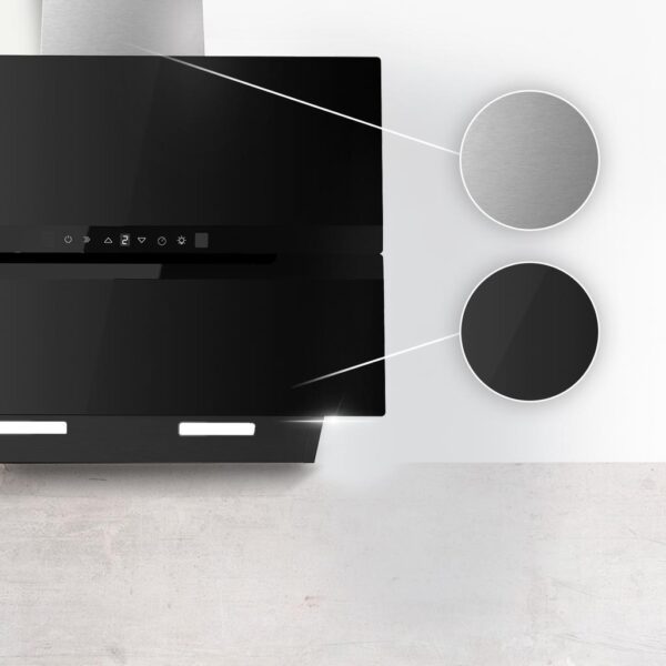 Imagen 6 Campana decorativa Bolero Flux DT 608010 Glass Black A++ de 60cm, succión 800m3/h, control gestual, sensor de humos y máxima eficiencia energética clase A++.