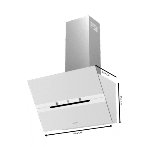 Imagen 2 Campana decorativa Cecotec de 60 cm, succión 800 m³/h y eficiencia A++. Incluye control gestual, sensor de humo y acabado en cristal blanco con motor de 220W.
