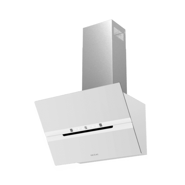 Imagen 4 Campana decorativa Cecotec de 60 cm, succión 800 m³/h y eficiencia A++. Incluye control gestual, sensor de humo y acabado en cristal blanco con motor de 220W.