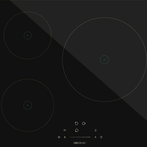 Imagen 2 Placa de inducción Bolero Squad I 3200 de Cecotec con 7200 W, 9 niveles de potencia, control slider invisible y función Booster para máxima eficiencia táctil.