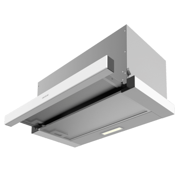 Imagen 4 Campana telescópica Bolero Flux TLM 603500 White A de 60 cm con succión de 350 m3/h, motor de 70 W y eficiencia energética clase A. Ideal para cocinas compactas.