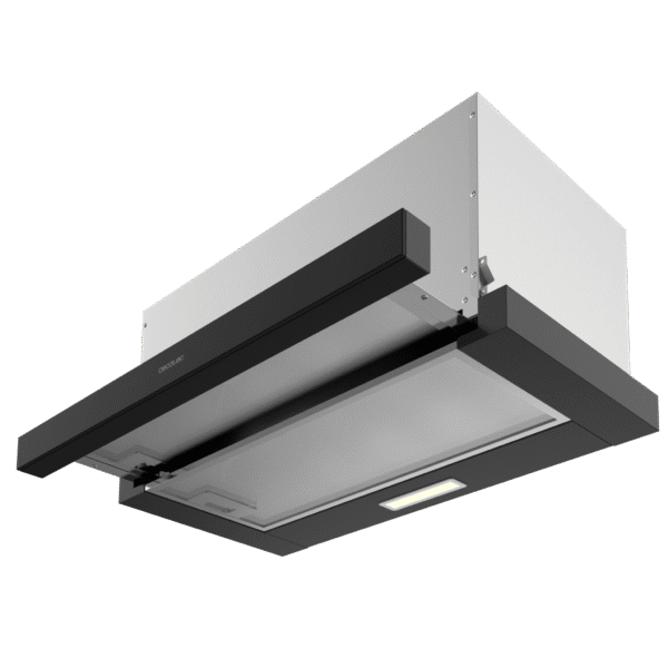 2860-Imagen-4 Imagen 4 Campana telescópica Bolero Flux TLM 603500 Black A de 60 cm. Eficiencia Clase A, motor de 70W y 350 m3/h de succión con elegante acabado en negro.