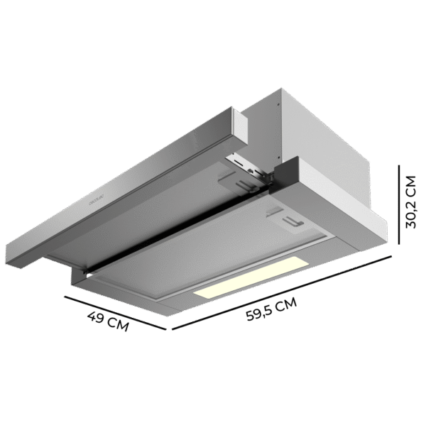 2862-Imagen-3 Imagen 3 Campana telescópica Bolero Flux TLM 606500 Inox A de 60cm con succión de 650 m3/h, eficiencia clase A y control mecánico. Diseño elegante en acero inoxidable.