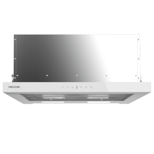 Imagen 2 Campana extractora telescópica Bolero Flux TLT 605500 Glass White A++. 550 m³/h de succión, motor 75W, control gestual y acabado en vidrio blanco elegante.