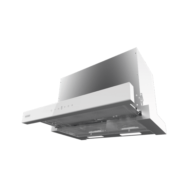 Imagen 4 Campana extractora telescópica Bolero Flux TLT 605500 Glass White A++. 550 m³/h de succión, motor 75W, control gestual y acabado en vidrio blanco elegante.