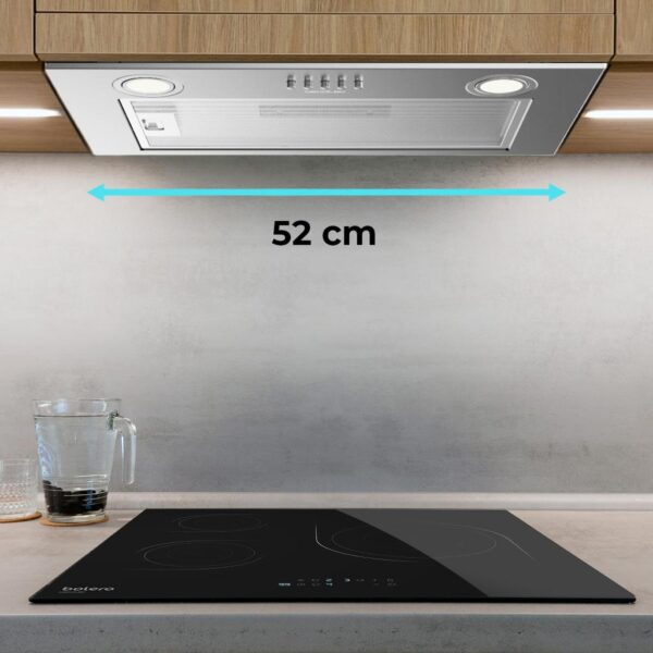 Imagen 5 Campana integral Cecotec de 52 cm con 350 m3/h de succión, motor de 70 W y acabado inox. Eficiencia clase B y filtros de carbono para una cocina sin humos.