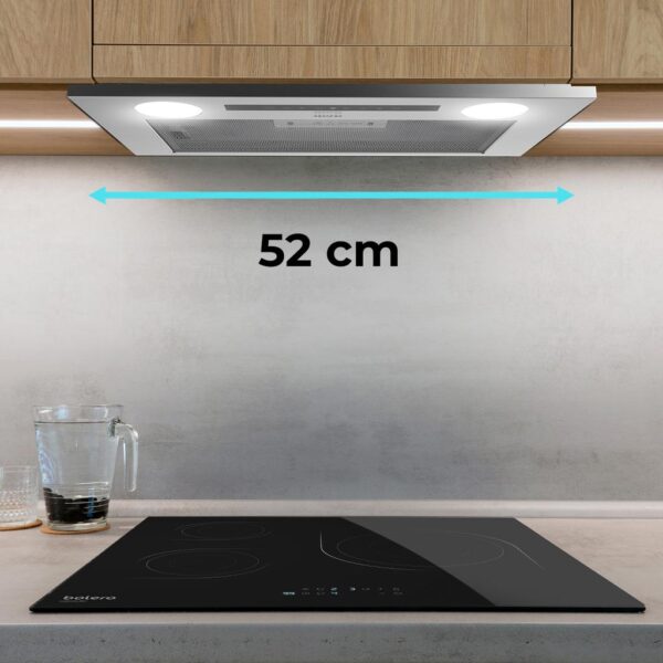 2866-Imagen-5 Imagen 5 Campana integral Bolero Flux IT 525500 Inox A++ de 52 cm. Potencia de 550 m3/h, motor de 75W, control táctil y eficiencia energética A++ para una cocina limpia.