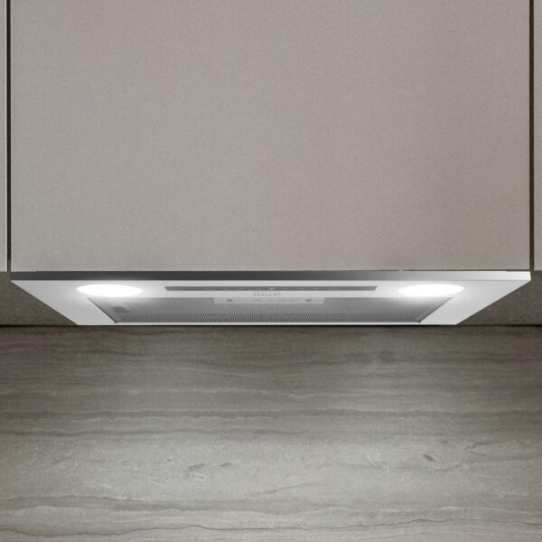 2866-Imagen-6 Imagen 6 Campana integral Bolero Flux IT 525500 Inox A++ de 52 cm. Potencia de 550 m3/h, motor de 75W, control táctil y eficiencia energética A++ para una cocina limpia.