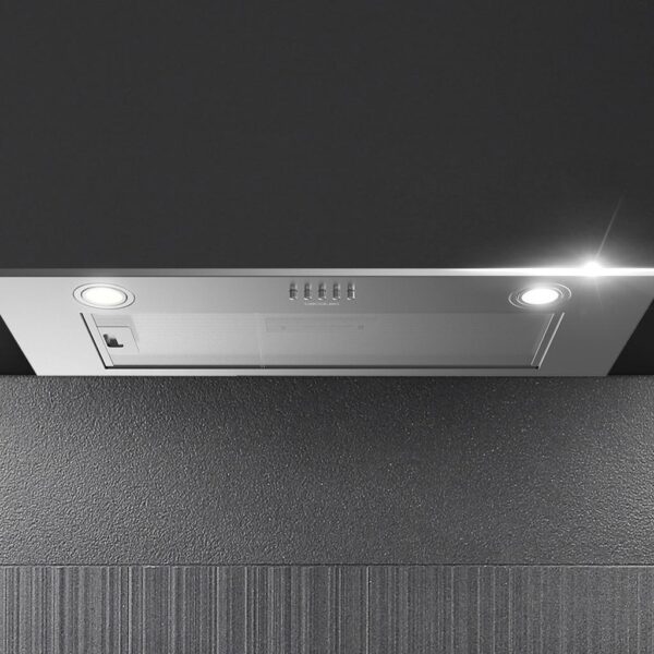 Imagen 6 Campana integral Bolero Flux IM 756500 Inox A de 75 cm con 650 m³/h de succión, eficiencia energética A, 3 niveles de potencia y acabado en acero inoxidable.