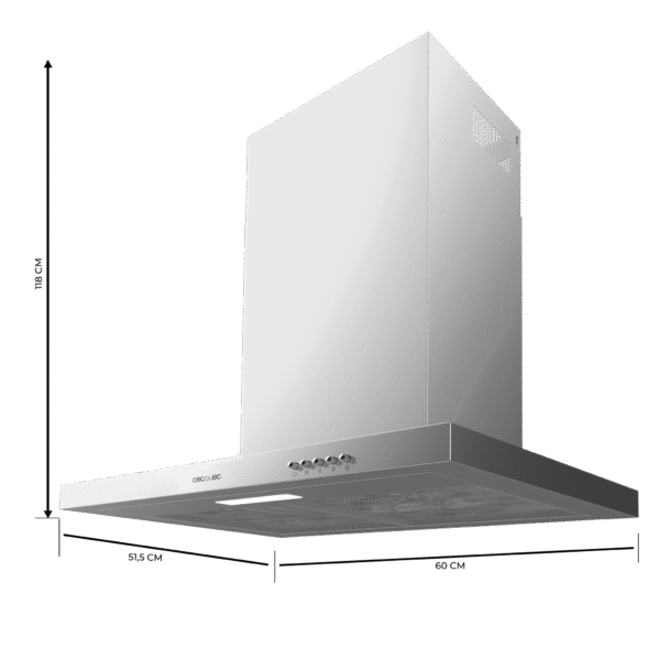 2876-Imagen-3 Imagen 3 Campana extractora Bolero Flux TM 603500 Inox B de 60 cm. Succión de 350 m³/h, motor de 70 W, eficiencia clase B y filtros de carbono para un aire limpio.