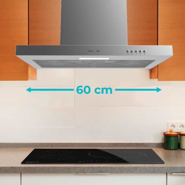 2876-Imagen-5 Imagen 5 Campana extractora Bolero Flux TM 603500 Inox B de 60 cm. Succión de 350 m³/h, motor de 70 W, eficiencia clase B y filtros de carbono para un aire limpio.