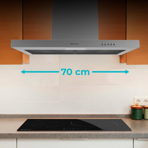 Imagen 5 Campana decorativa Bolero Flux TM 703500 Inox B de 70 cm. Potencia de succión de 350 m³/h, eficiencia energética clase B y acabado en acero inoxidable duradero.