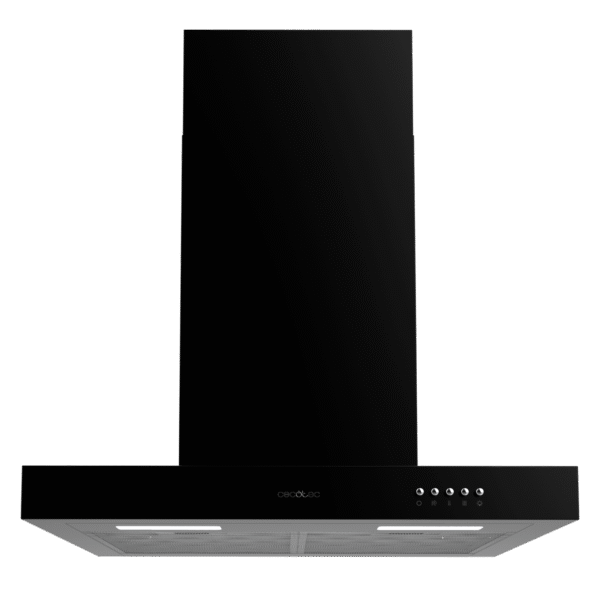 2879-Imagen-4 Imagen 4 Campana decorativa Cecotec Bolero Flux TM 606500 Black A de 60 cm. Succión de 650 m³/h, eficiencia energética clase A, motor de 165W y acabado en color negro.