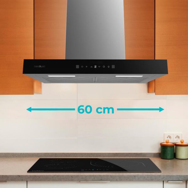 2880-Imagen-6 Imagen 6 Campana extractora Bolero Flux TT 605500 Glass Black de 60 cm. Succión de 550 m³/h, eficiencia A++, control táctil, sensor de humo y Hand Movement Control.