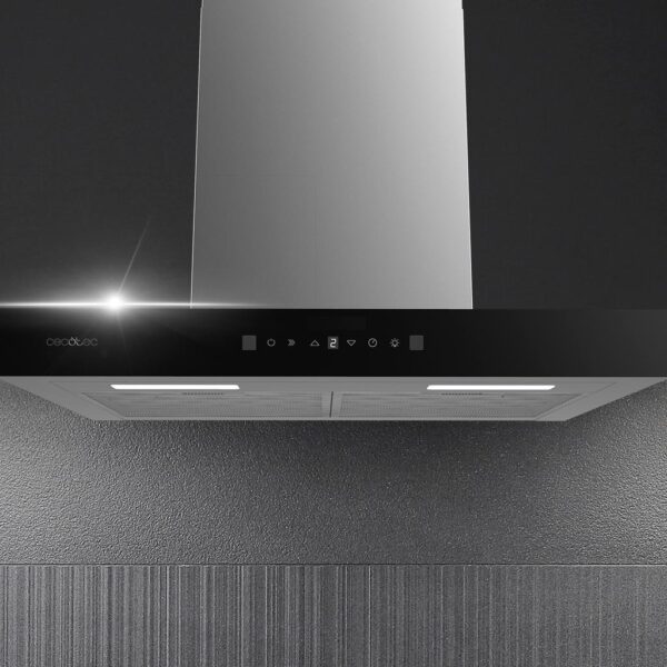 2880-Imagen-7 Imagen 7 Campana extractora Bolero Flux TT 605500 Glass Black de 60 cm. Succión de 550 m³/h, eficiencia A++, control táctil, sensor de humo y Hand Movement Control.