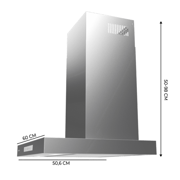 Imagen 3 Campana Cecotec Bolero Flux TT 608000 Slim Glass White A++. 60 cm de ancho, succión 800 m3/h, motor 220W, control gestual y sensor de humo inteligente.