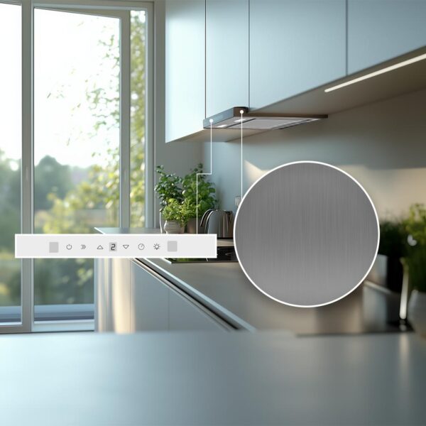 Imagen 6 Campana Cecotec Bolero Flux TT 608000 Slim Glass White A++. 60 cm de ancho, succión 800 m3/h, motor 220W, control gestual y sensor de humo inteligente.