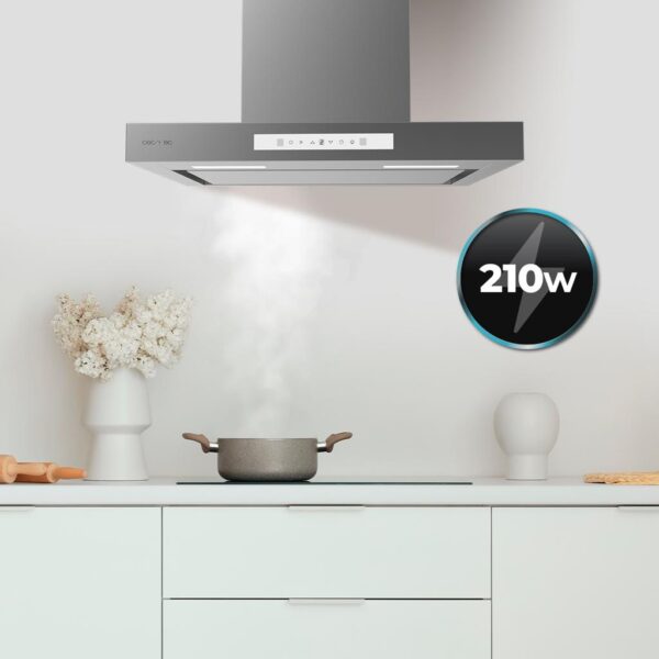 Imagen 8 Campana Cecotec Bolero Flux TT 608000 Slim Glass White A++. 60 cm de ancho, succión 800 m3/h, motor 220W, control gestual y sensor de humo inteligente.