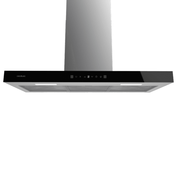 Imagen 2 Campana extractora de 90 cm Bolero Flux TT 905500. Succión 550 m3/h, eficiencia A++, control gestual y sensor de humos. Elegante acabado en vidrio negro.