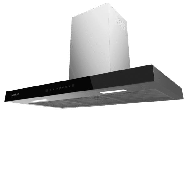 Imagen 4 Campana extractora de 90 cm Bolero Flux TT 905500. Succión 550 m3/h, eficiencia A++, control gestual y sensor de humos. Elegante acabado en vidrio negro.