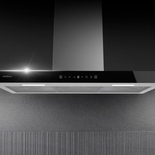 Imagen 7 Campana extractora de 90 cm Bolero Flux TT 905500. Succión 550 m3/h, eficiencia A++, control gestual y sensor de humos. Elegante acabado en vidrio negro.