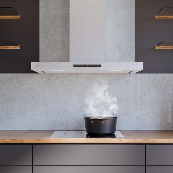 Imagen 6 Campana extractora Cecotec Bolero Flux TT 908000 Slim de 90 cm. Potencia de succión 800 m3/h, motor 220W, eficiencia A++ y tecnología Hand Movement Control.