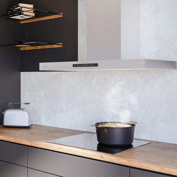 Imagen 8 Campana extractora Cecotec Bolero Flux TT 908000 Slim de 90 cm. Potencia de succión 800 m3/h, motor 220W, eficiencia A++ y tecnología Hand Movement Control.