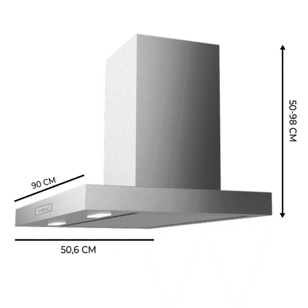 Imagen 3 Campana T Bolero Flux TT 908000 Slim Glass White A++ de 90 cm. Succión de 800 m3/h, motor de 220W, control gestual y sensor de humos para una cocina impecable.