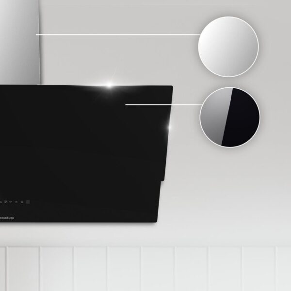 2899-Imagen-6 Imagen 6 Campana decorativa Cecotec Bolero Flux DT 908001 Glass Black de 90 cm. Succión de 800 m3/h, eficiencia A++, control gestual y sensor de humos avanzado.