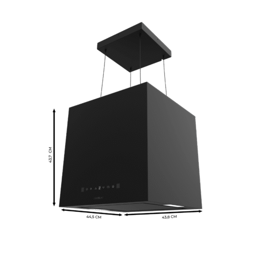 Imagen 2 La Bolero Flux CCT 448000 Black es una campana colgante de 44 cm con 800 m³/h de succión, eficiencia A++, control gestual y sensor de humos inteligente.