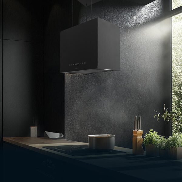 2908-Imagen-5 Imagen 5 La Bolero Flux CCT 448000 Black es una campana colgante de 44 cm con 800 m³/h de succión, eficiencia A++, control gestual y sensor de humos inteligente.