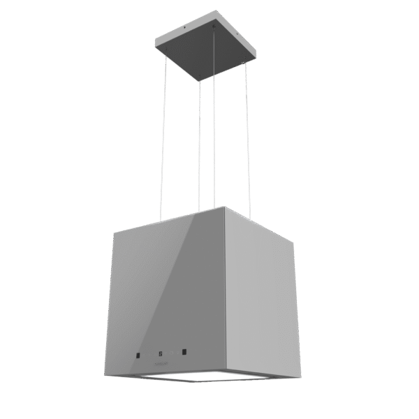 Imagen 4 Campana colgante de 44 cm con succión de 800 m3/h, eficiencia A++, control gestual y sensor de humos. Acabado en vidrio gris elegante y motor de 220W.