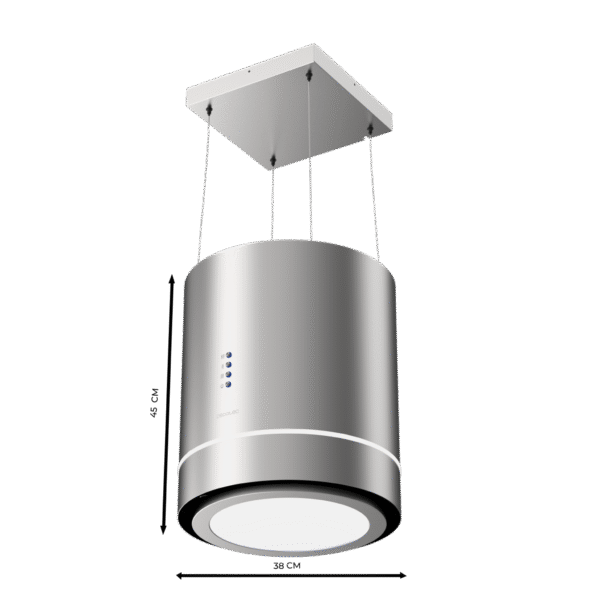 Imagen 2 Campana colgante Bolero Flux CRE 448000 Inox A++ de 44 cm. Potencia de succión de 800 m³/h, motor de 220W y sensor de humos para una cocina libre de olores.