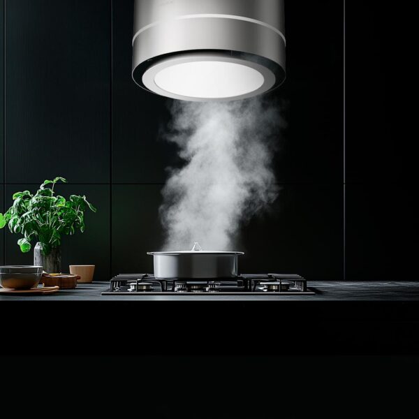 Imagen 8 Campana colgante Bolero Flux CRE 448000 Inox A++ de 44 cm. Potencia de succión de 800 m³/h, motor de 220W y sensor de humos para una cocina libre de olores.