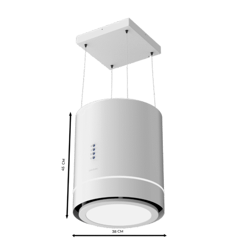 Imagen 2 Campana colgante Bolero Flux CRE 448000 White A++ de 44 cm. Potencia de succión 800 m3/h, motor 220W, sensor de humos y diseño exclusivo en acabado blanco.