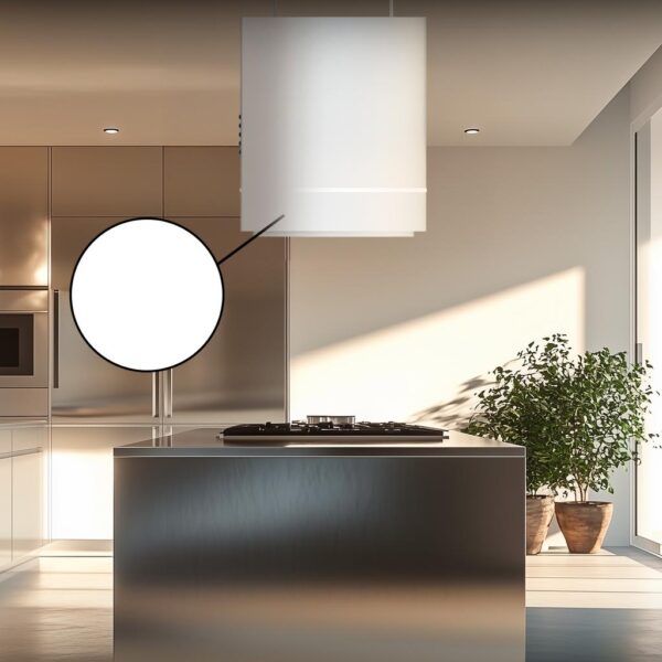 Imagen 6 Campana colgante Bolero Flux CRE 448000 White A++ de 44 cm. Potencia de succión 800 m3/h, motor 220W, sensor de humos y diseño exclusivo en acabado blanco.