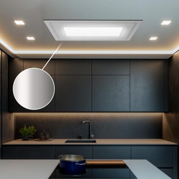 Imagen 7 Campana de techo Cecotec Bolero Flux TIR 908000 Inox A++ de 90 cm. Succión de 800 m3/h, motor de 220 W, mando a distancia y máxima eficiencia energética A++.